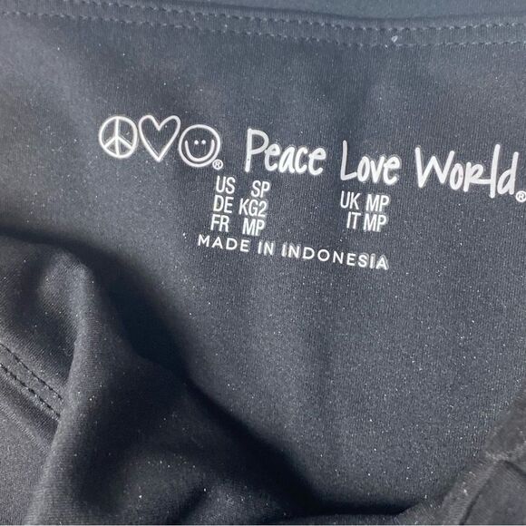Peace, Love, World Black Leggings Size SP - Picture 3 of 12